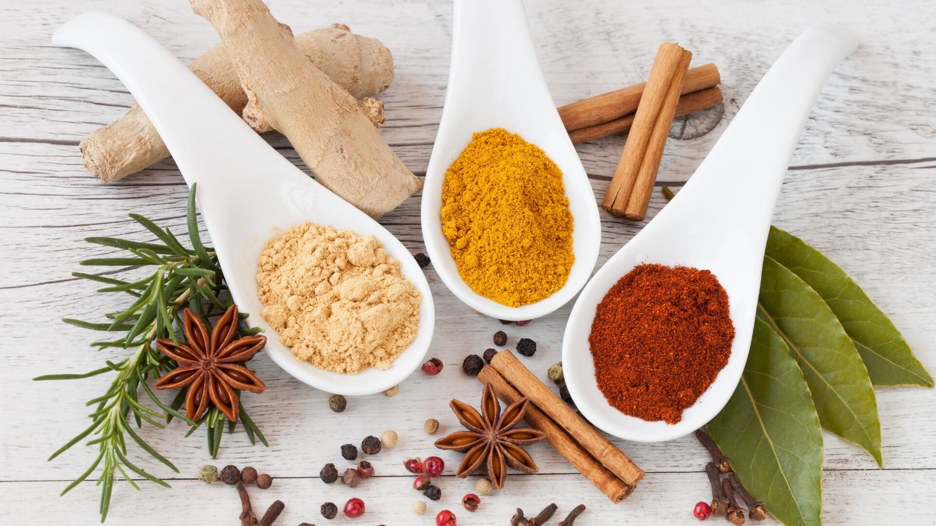 Zenzero, Cardamono e Cannella in polvere