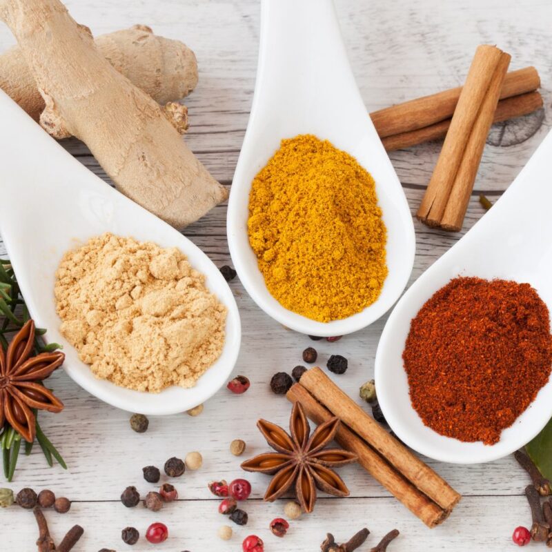 Zenzero, Cardamono e Cannella in polvere